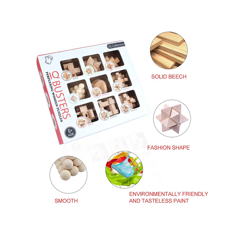 Juego de Bloques de Madera Kongming de 12 Piezas