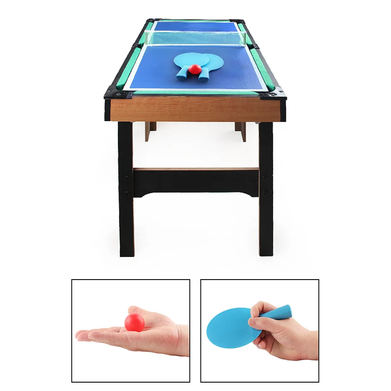 Mesa Multijuego 4-en-1 con Foosball, Air Hockey, Ping Pong y Billar