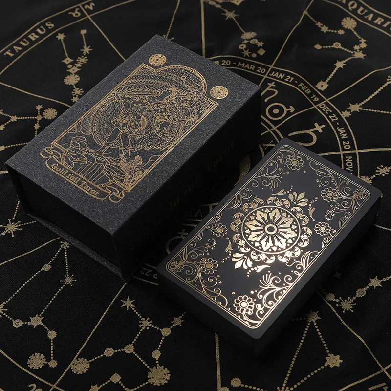 Cartas de Tarot Clásicas de PVC Negro