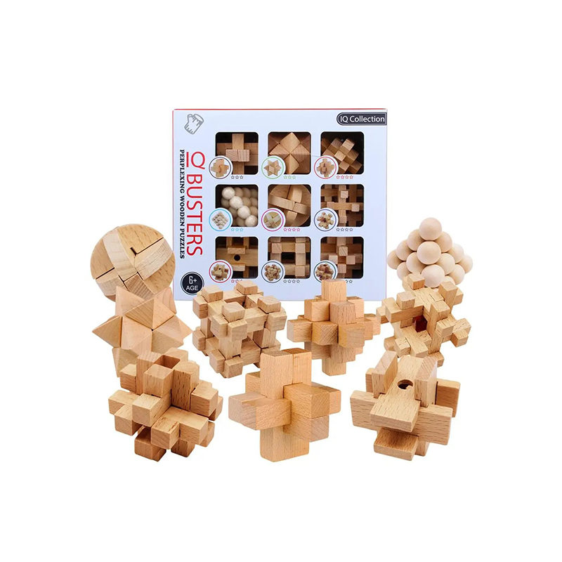 Juego de Bloques de Madera Kongming de 12 Piezas