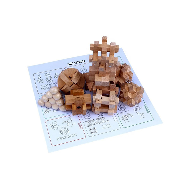 Juego de Bloques de Madera Kongming de 12 Piezas