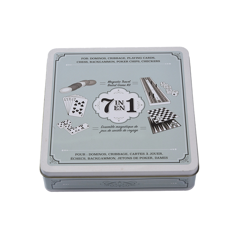 Set de Juegos de Viaje 7 en 1 con Caja de Hierro Portátil