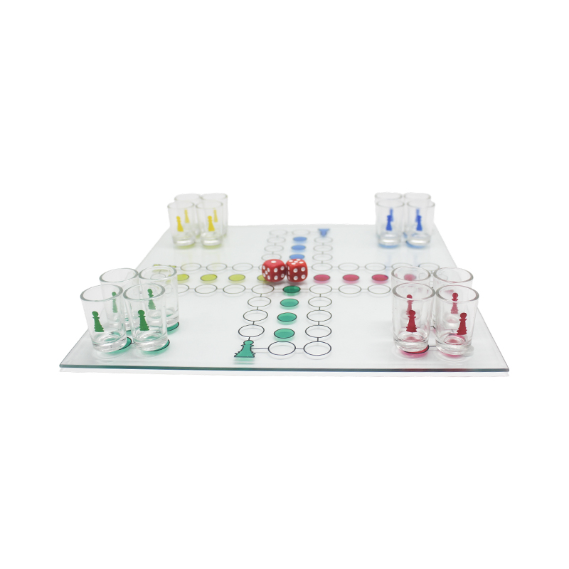 Set de Juego de Bebidas Ludo de Cristal