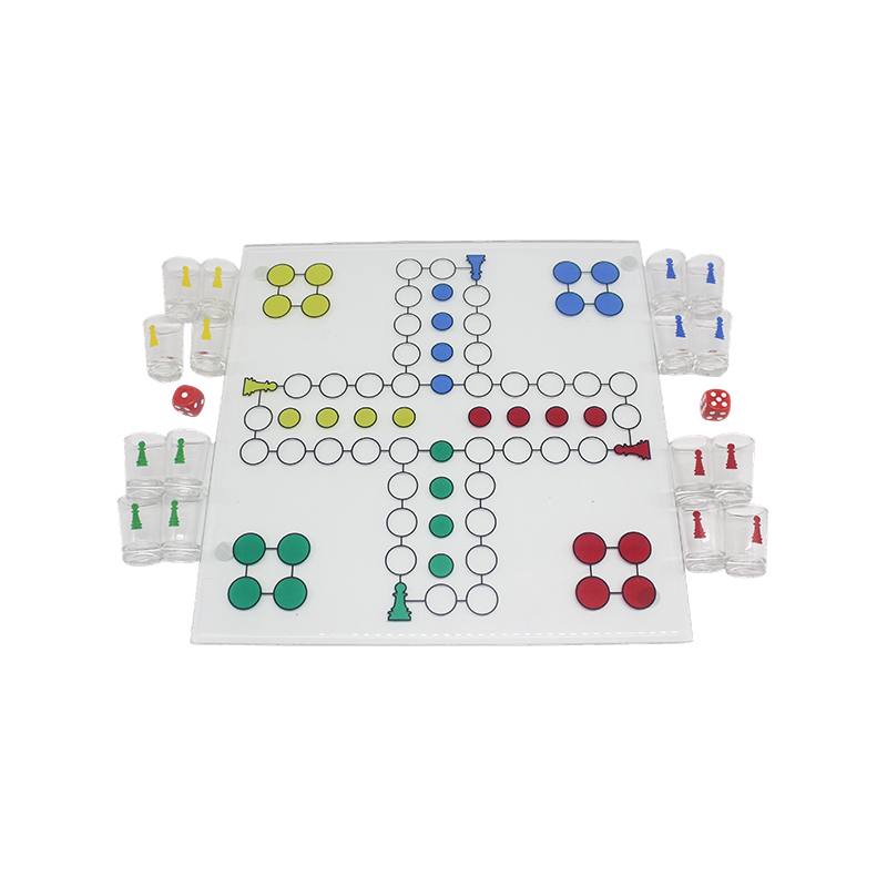 Set de Juego de Bebidas Ludo de Cristal