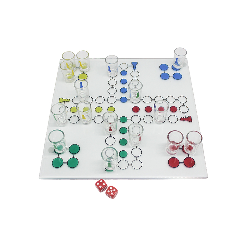 Set de Juego de Bebidas Ludo de Cristal