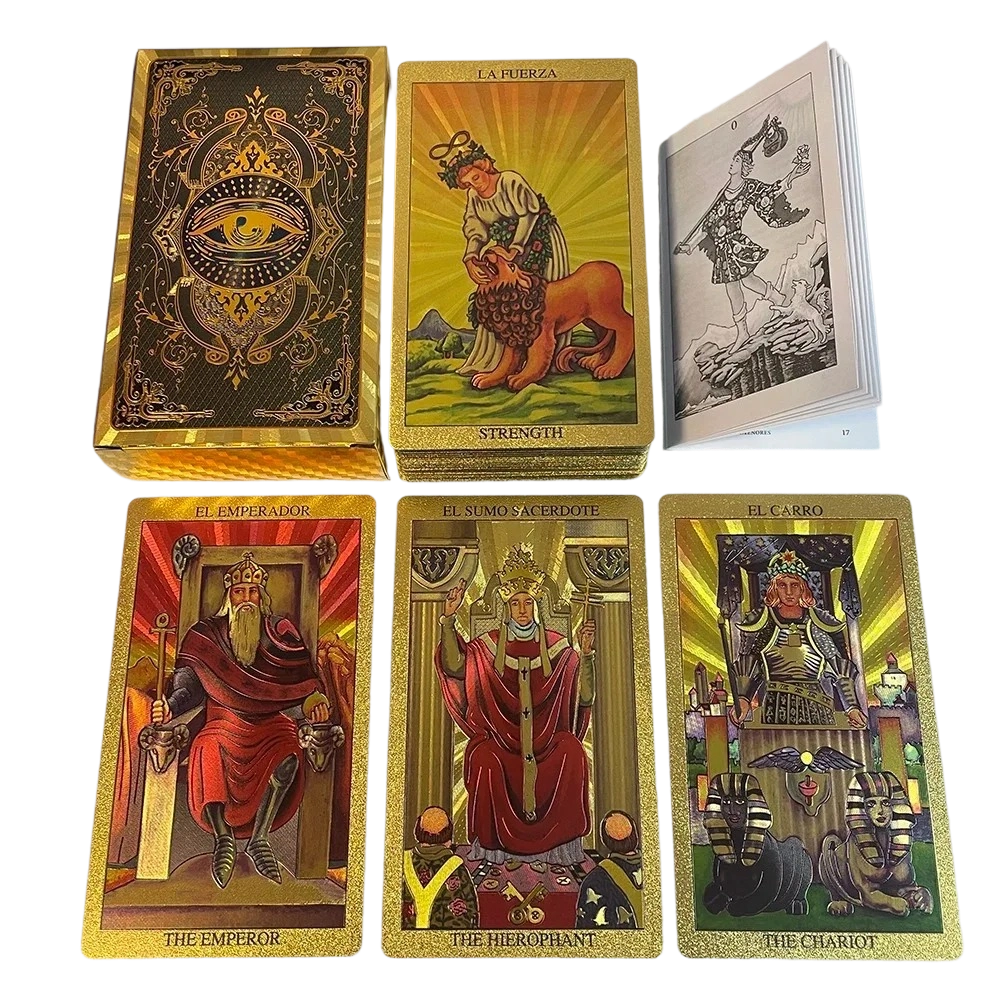 Set de Cartas de Tarot con Lámina Dorada Premium