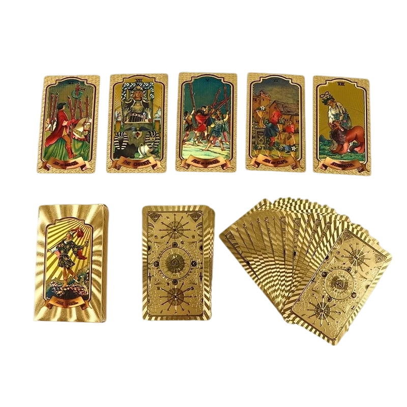 Set de Cartas de Tarot con Lámina Dorada Premium