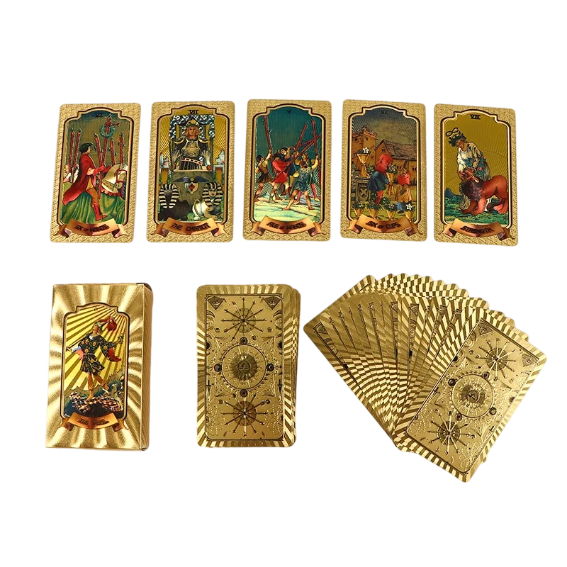 Set de Cartas de Tarot con Lámina Dorada Premium