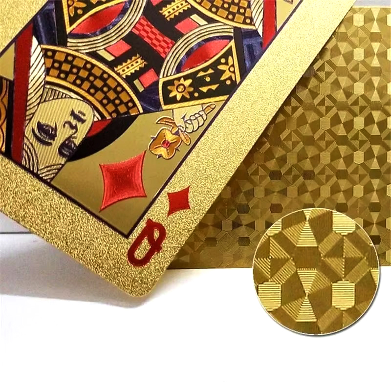 Cartas de Juego con Baño de Oro