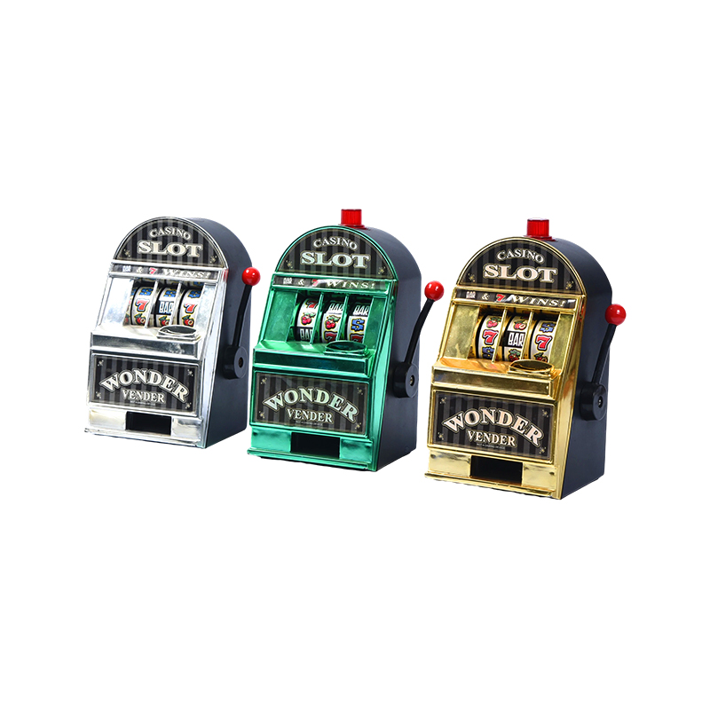 Mini Máquina de Casino de Estilo Vintage – Set de Tres (Plata, Verde, Oro)