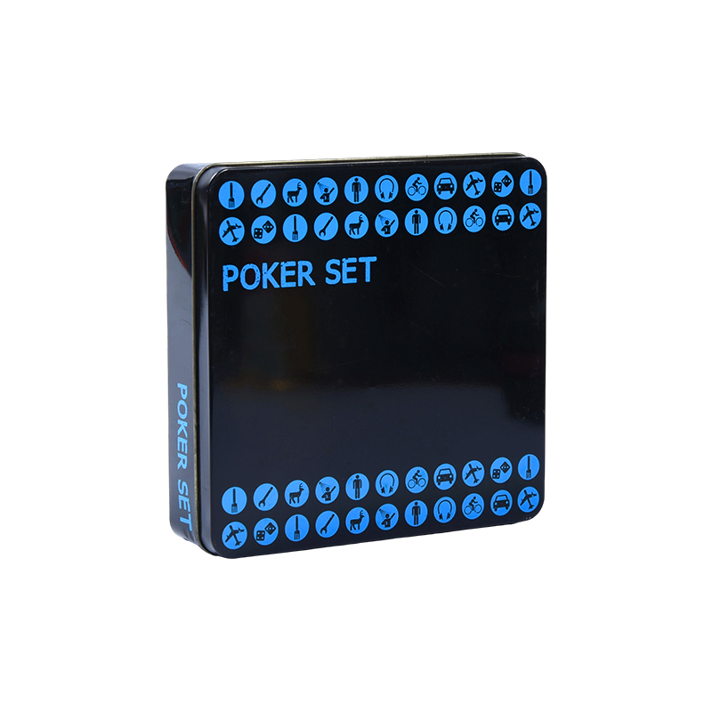 Set de Póker Negro en Caja de Metal – Completo con Fichas, Cartas y Accesorios