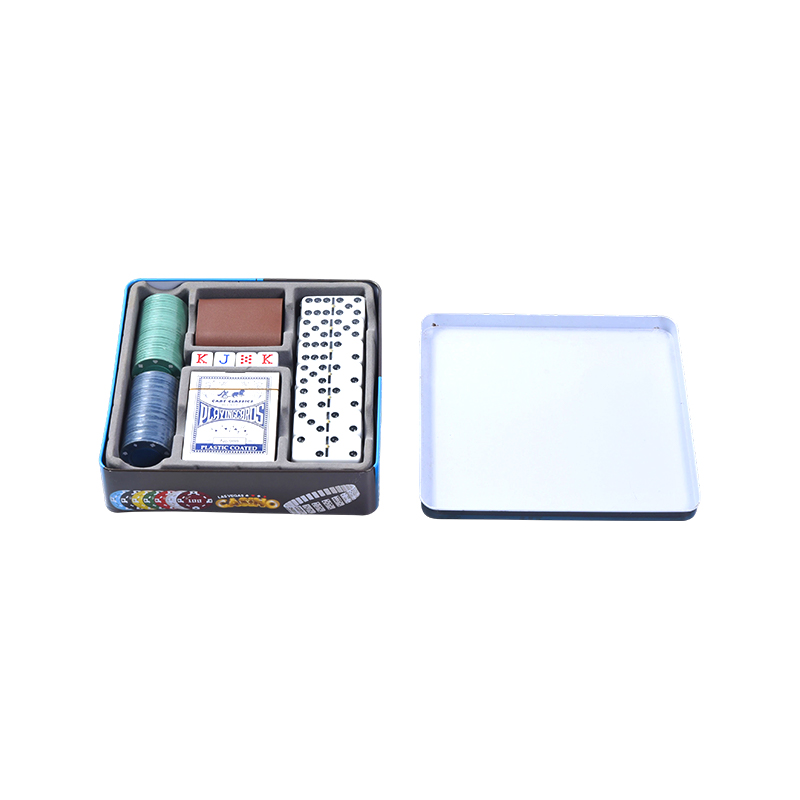 Set de Juegos de Casino 5-en-1 en Caja de Lata Metálica