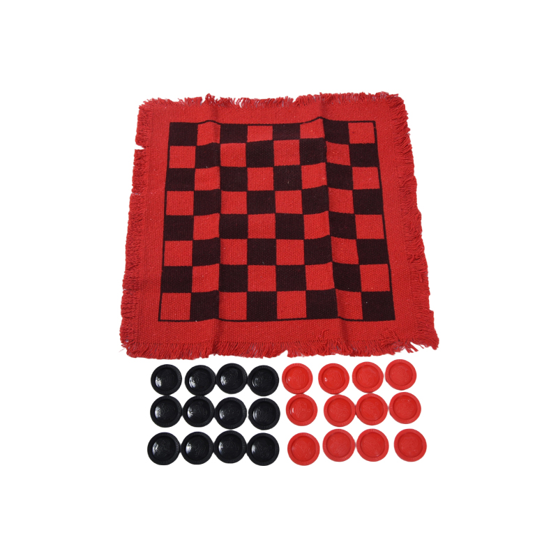 Set Clásico de Juego de Damas con Tablero con Flecos