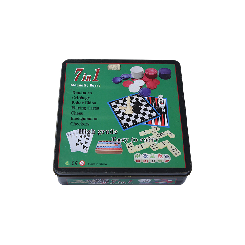 Set de Juego Magnético 7-en-1 en Caja de Lata Metálica
