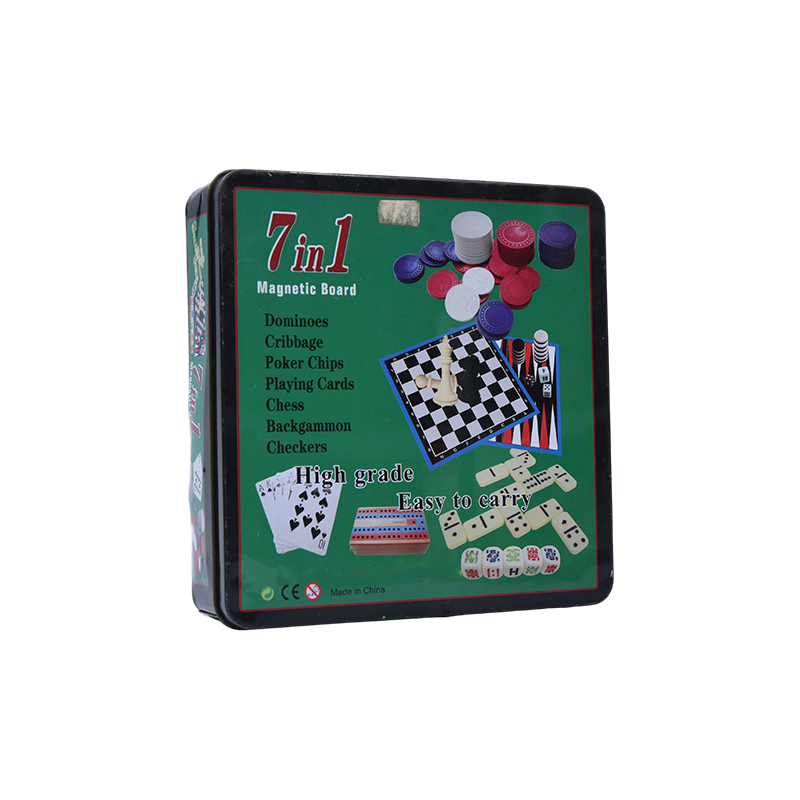 Set de Juego Magnético 7-en-1 en Caja de Lata Metálica