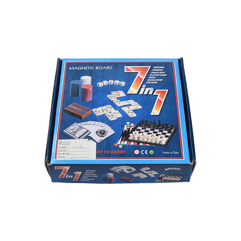 Set Portátil de Juegos de Mesa Clásico 7-en-1 en Caja