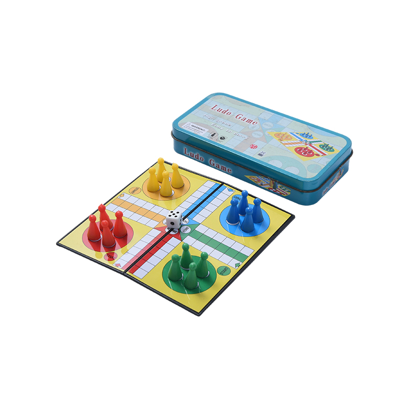 Set Portátil de Juego de Ludo en Caja de Lata Metálica