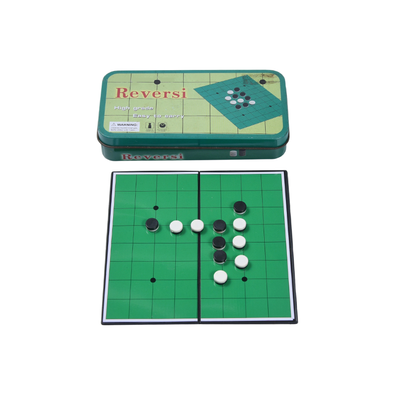 Juego de Reversi (Othello) Portátil en Caja de Lata Metálica Verde