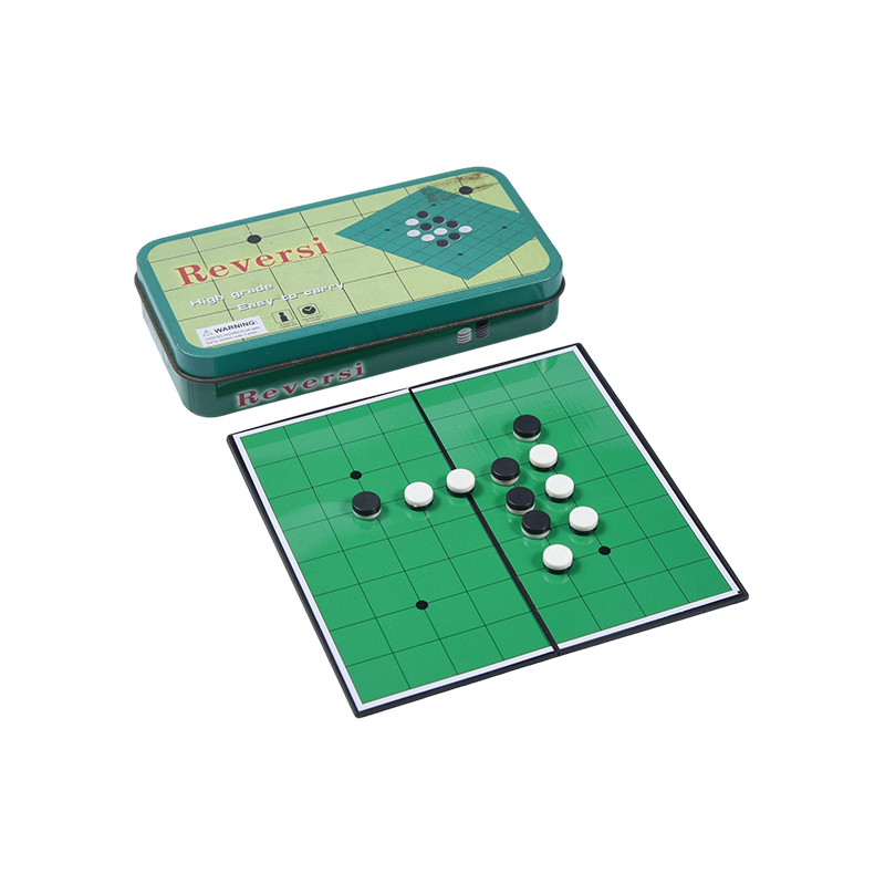 Juego de Reversi (Othello) Portátil en Caja de Lata Metálica Verde