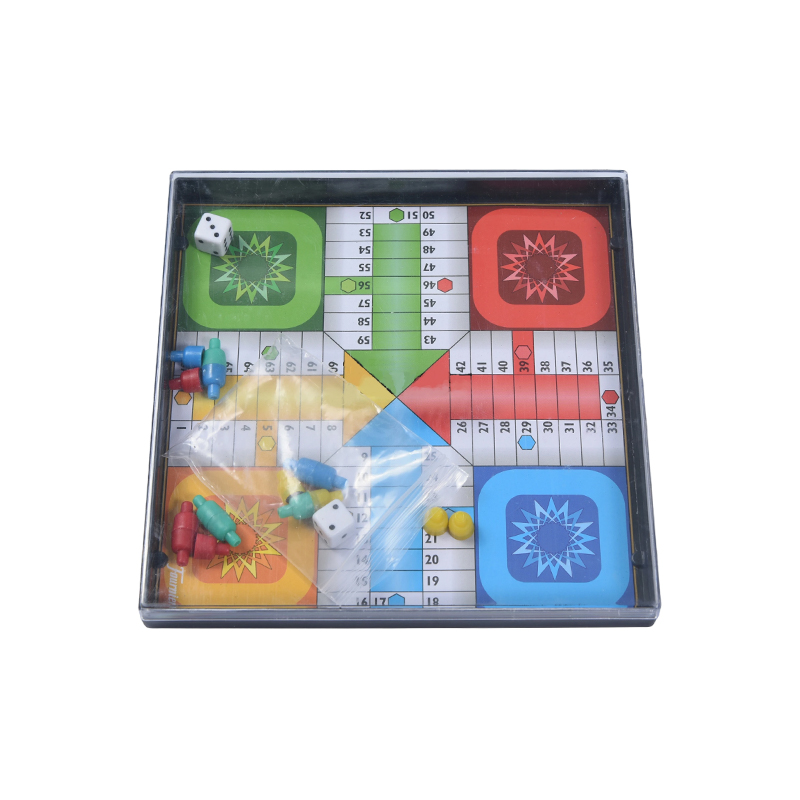 Juego de Ludo Clásico Portátil en Caja Plástica de Viaje