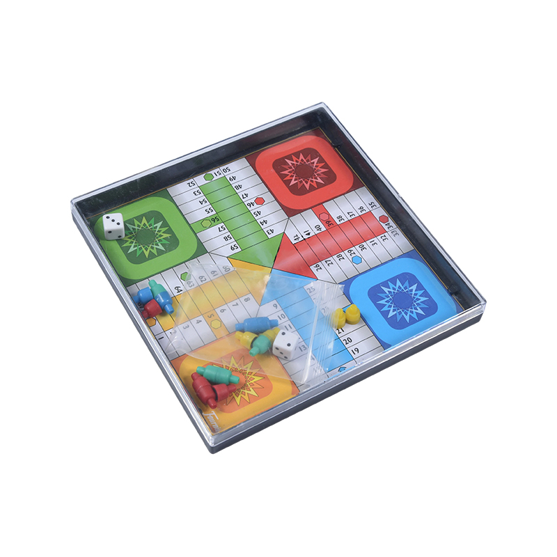 Juego de Ludo Clásico Portátil en Caja Plástica de Viaje
