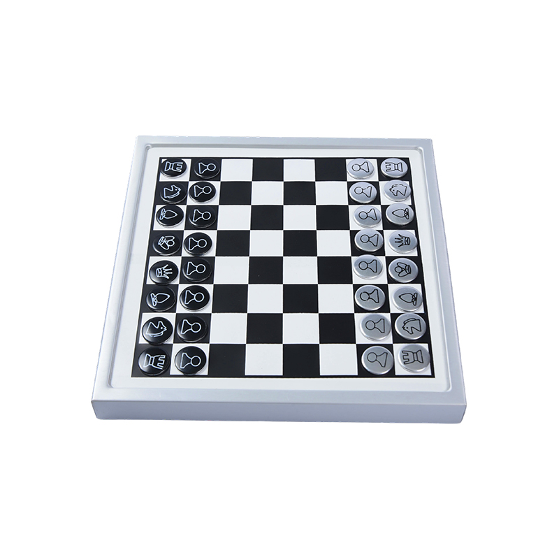 Set de Ajedrez Magnético de Pared con Marco Blanco Moderno