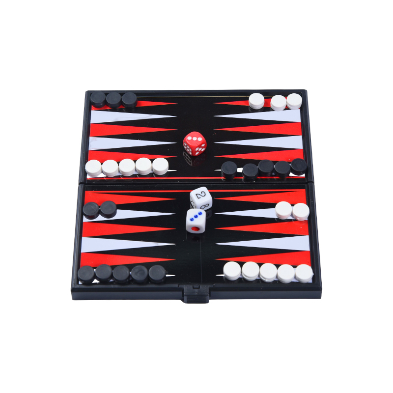 Set de Juego Magnético de Backgammon Doble Cara Portátil