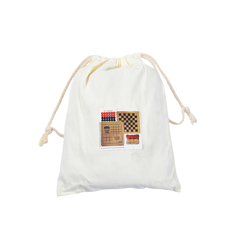 Set Portátil y Conveniente de Juego de Damas con Bolsa de Cordón