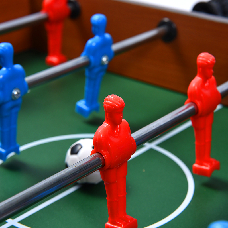 Mesa Clásica de Foosball de Madera - Juego Compacto de Escritorio con Jugadores Vibrantes y Seguimiento de Puntuación
