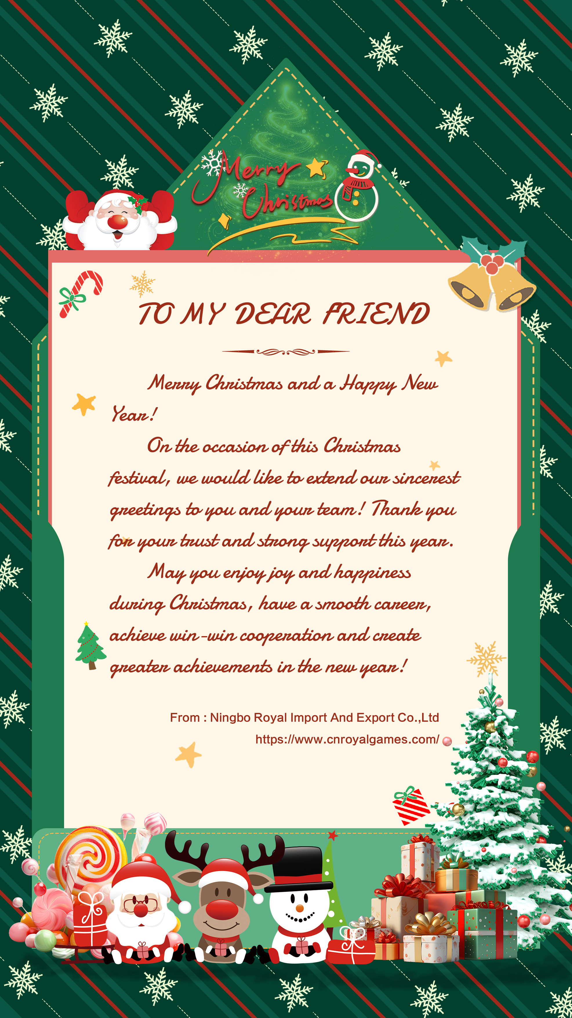 Para mi querido amigo ¡Feliz Navidad y Próspero Año Nuevo!